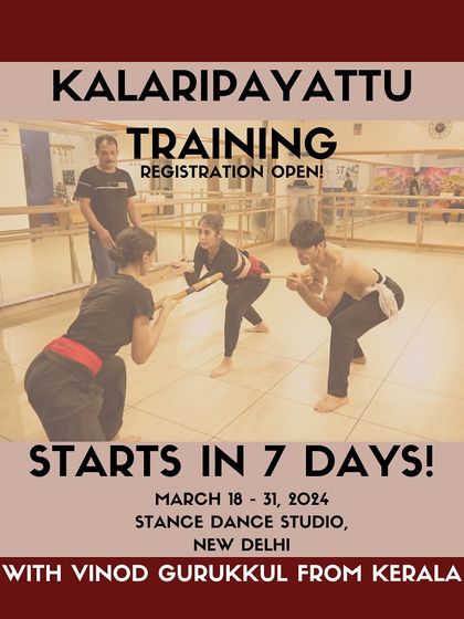 Just 7 days away from our intensive Kalaripayattu workshop. Limited spots are available.
