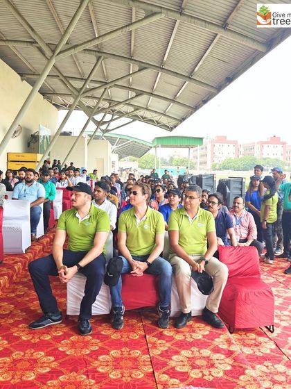Leadership from Technip Energies attending the plantation drive. When leaders participate, it sends a powerful message about the company's commitment to sustainability.