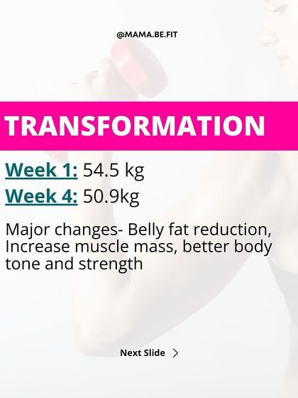 The details of a 4-week transformation: from 54.5kg to 50.9kg, with major changes in belly fat, muscle mass, and overall strength.