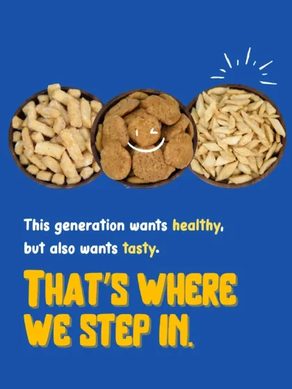 Today's generation wants food that is both healthy and delicious, and that's exactly what we provide. Our snacks are the perfect solution for anyone looking for taste without compromise.