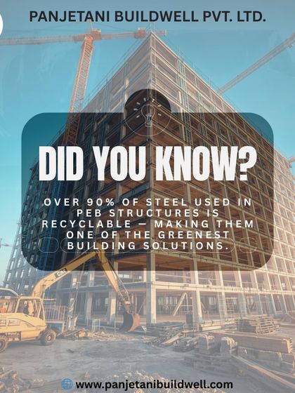 A key advantage of our PEB structures is sustainability. Over 90% of the steel we use is recyclable, making our buildings one of the greenest solutions available in modern construction.