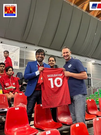Our founder presenting a Sudeva jersey to an official at the MTU Cup. We are building bridges and fostering relationships that will benefit Indian football for years to come.