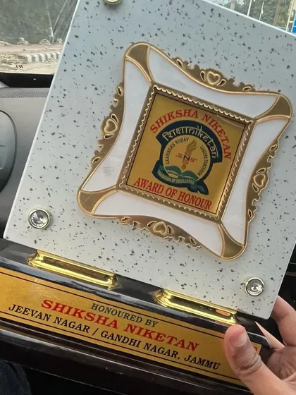 The "Award of Honour" from my school, Shiksha Niketan in Jammu. A moment of immense pride and gratitude.