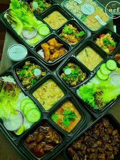 A variety of my best-selling thalis from 2023, all packed and ready to go.