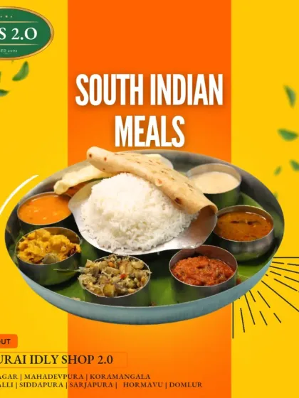 Indulge in our wholesome South Indian Meals, a true taste of authentic home-style cooking.