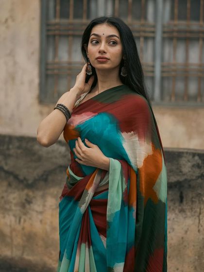 A duplicate of the multi-color saree shoot.