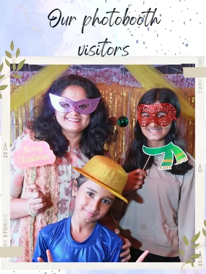 Our photobooth visitors. A fun family photo using festive props. The photobooth is a great way for guests of all ages to get a memorable snapshot from an event.