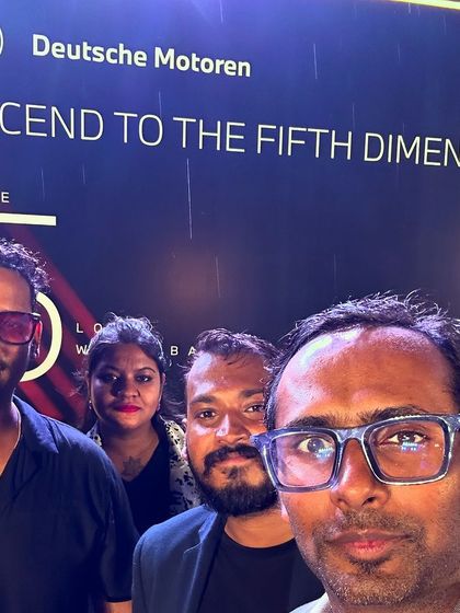 A band selfie at the BMW car launch event in Mysore. We love being part of such exciting corporate milestones.