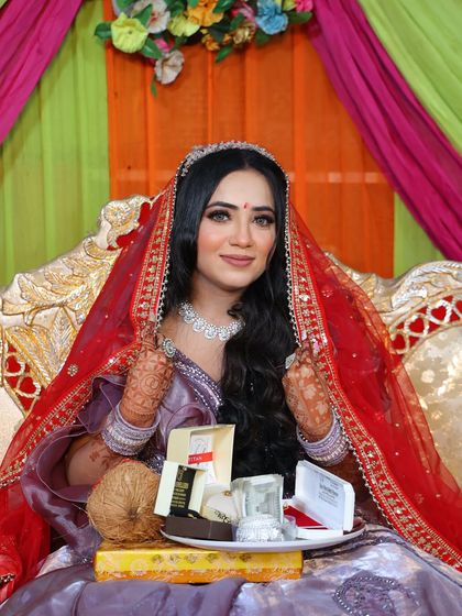 A traditional moment during the engagement ceremony.