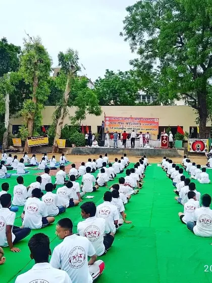 A wide shot of our Yoga Day event. It was wonderful to see so many young people embracing the practice of yoga for their physical and mental well-being.