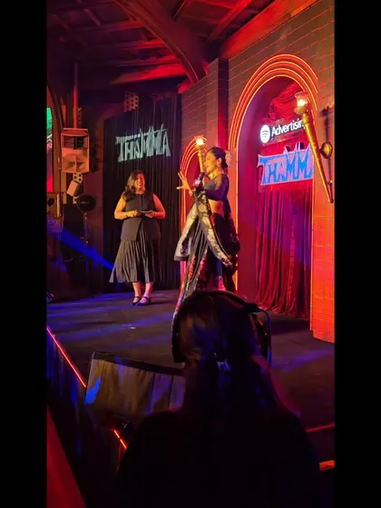 A performance in progress at the Spotify Presents 'Thamma' Music Launch. We handled the show calling, console, and artist management for an evening of electrifying musical acts.