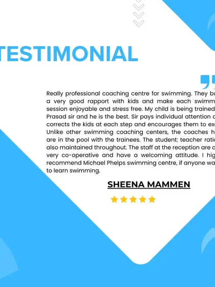 "Unlike other swimming coaching centers, the coaches here are in the pool with the trainees." Thank you, Sheena, for highlighting our hands-on approach and the importance of our 1:6 student-teacher ratio.