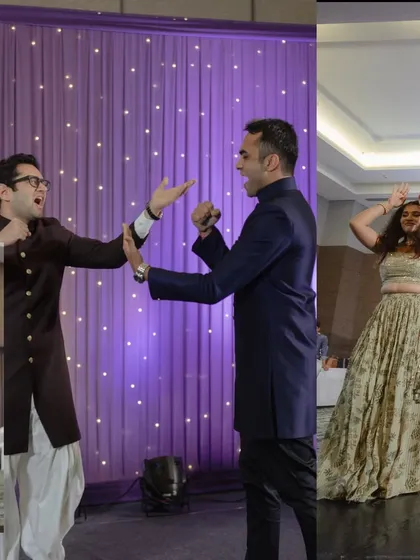 More happy faces from a fun-filled sangeet night. These pictures are proof of the joy and energy on the dance floor.