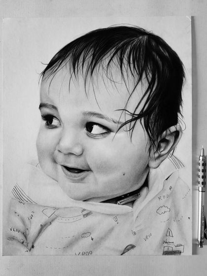 The final unframed baby portrait.