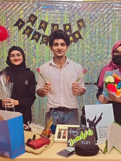 Celebrating Teacher's Day with my students. Their appreciation and the gifts they bring mean the world to me.