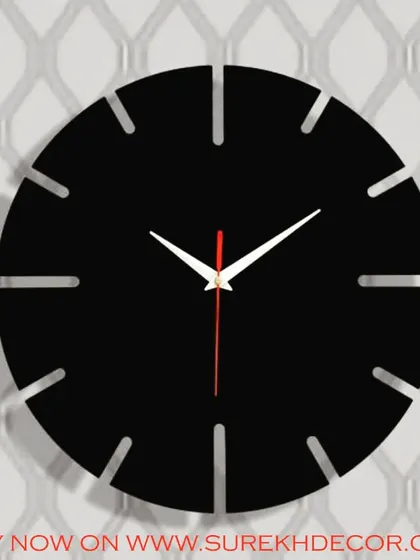 The essence of minimalism, this pitch-black rustic wall clock features simple tick marks instead of numbers. Its clean, uncluttered design is perfect for a serene and modern space where simplicity is key.