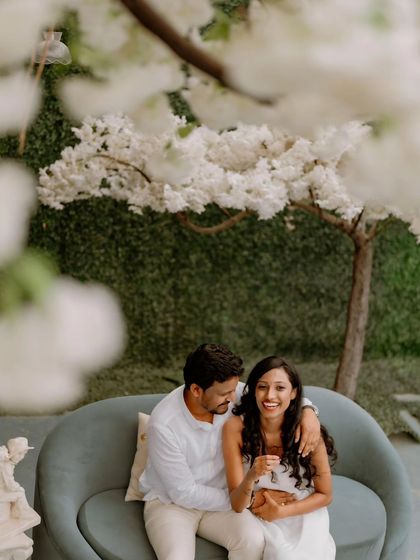 A moment of pure, genuine laughter during a styled pre-wedding shoot. Capturing these candid interactions is at the heart of what I do.