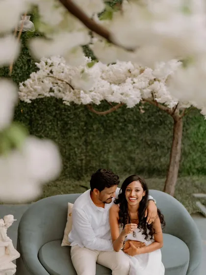 A moment of pure, genuine laughter during a styled pre-wedding shoot. Capturing these candid interactions is at the heart of what I do.
