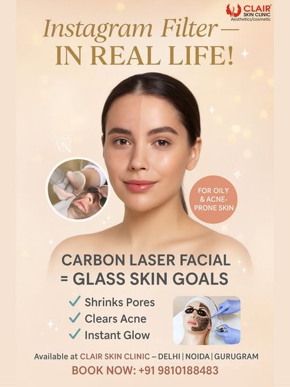 Achieve your glass skin goals with the Carbon Laser Facial. This treatment is ideal for oily and acne-prone skin, as it shrinks pores, helps clear acne, and delivers an instant, luminous glow.