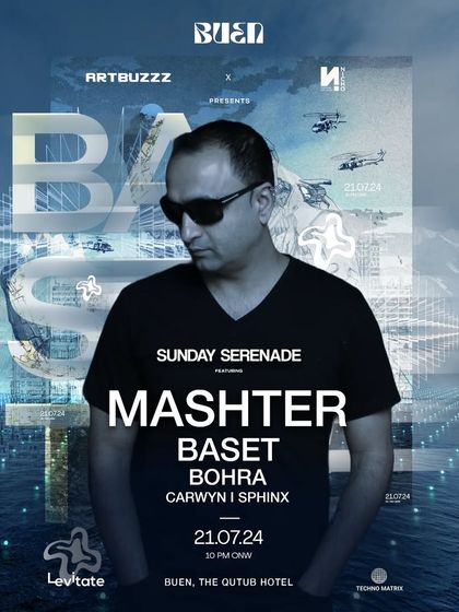 My individual artist poster for the Sunday Serenade event, with a cool, watery aesthetic that matched the deep, flowing music.