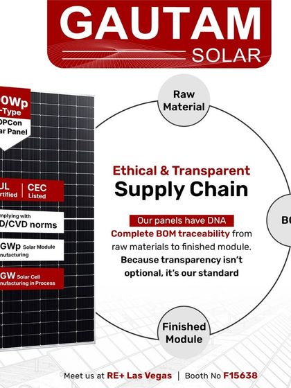 We believe in an ethical and transparent supply chain. Our 600Wp N-Type TOPCon panels come with complete Bill of Materials (BOM) traceability from raw materials to the finished module, because transparency is our standard.