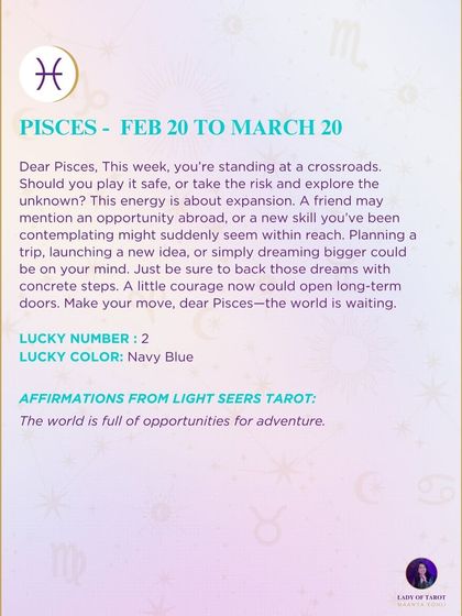 A weekly prediction for Pisces standing at a crossroads. This reading is about the energy of expansion and having the courage to back your dreams with concrete steps.