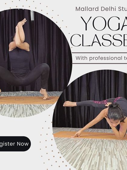 Explore advanced yoga postures in a safe and guided environment. This collage showcases complex asanas that challenge balance, flexibility, and strength, taught by a professional teacher.