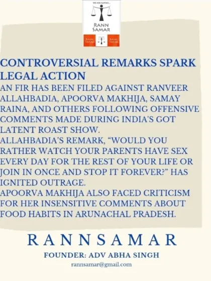 This graphic explains the controversial remarks that sparked legal action against Ranveer Allahbadia and others, igniting a debate on online content.