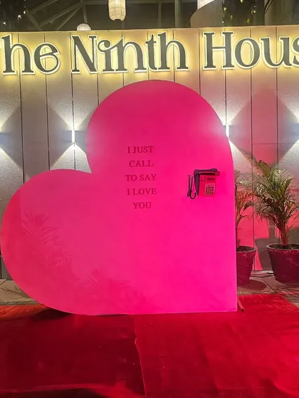 A unique, giant pink heart prop I provided for a Valentine's Day event at a restaurant. It served as a popular photo booth for guests.