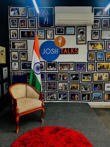 The iconic Josh Talks stage. Being here was a powerful experience, allowing me to speak loudly about a criminal activity that is like an acid to the future development of our nation.