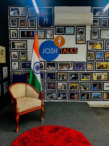The iconic Josh Talks stage. Being here was a powerful experience, allowing me to speak loudly about a criminal activity that is like an acid to the future development of our nation.