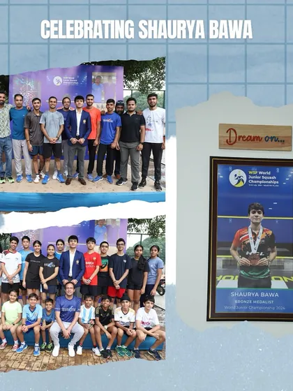 Celebrating Shaurya Bawa with the entire coaching team and all our students.