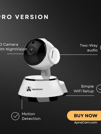 Here is the Pro Version of our indoor camera. It features an HD lens with night vision, two-way audio, and simple WiFi setup for an easy security upgrade.