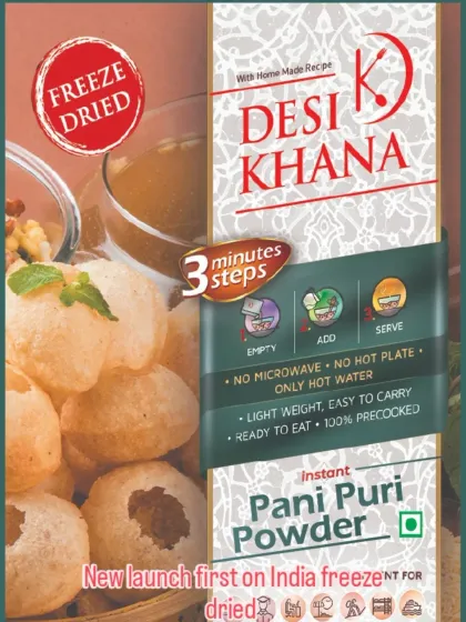 Can you imagine freeze-dried Pani Puri water? We did it. Just add cold water to our Pani Puri Powder and your tangy, spicy water is ready.