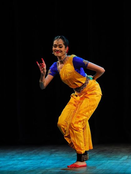 Capturing the lighter side of storytelling through dance. This pose from my 'Maam Pahi' performance shows the versatility of expression within a classical framework.