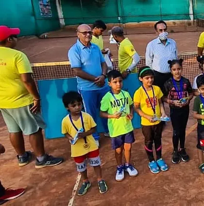A group of our youngest competitors from the Under-8 category, proudly showing their medals after the tournament.