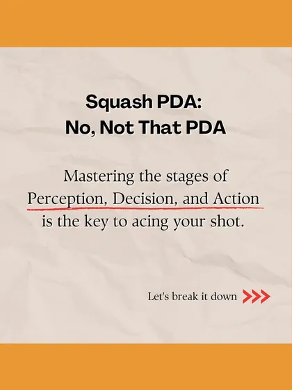 Squash PDA isn't what you think. It's about mastering the three stages of every shot: Perception, Decision, and Action. Let's break down how we teach this key to success.