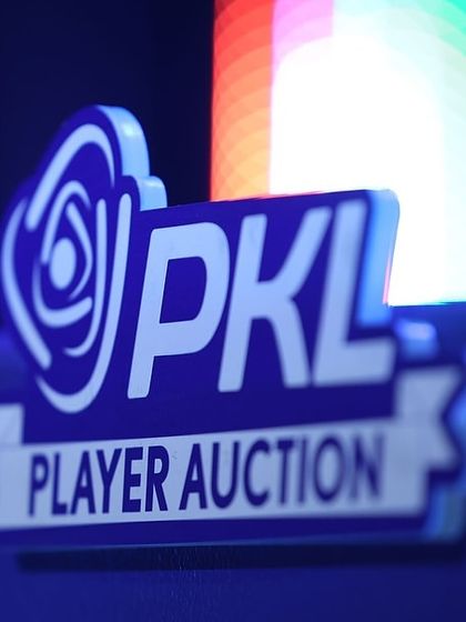 A close-up of the custom-made 3D logo for the PKL Player Auction. We pay attention to every detail to create a high-quality, branded environment.