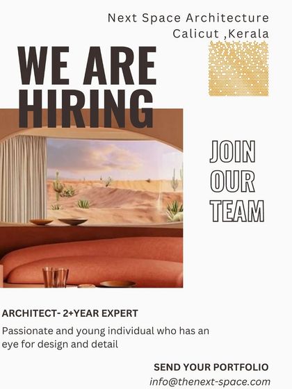 The Next Space in Calicut is hiring an Architect.