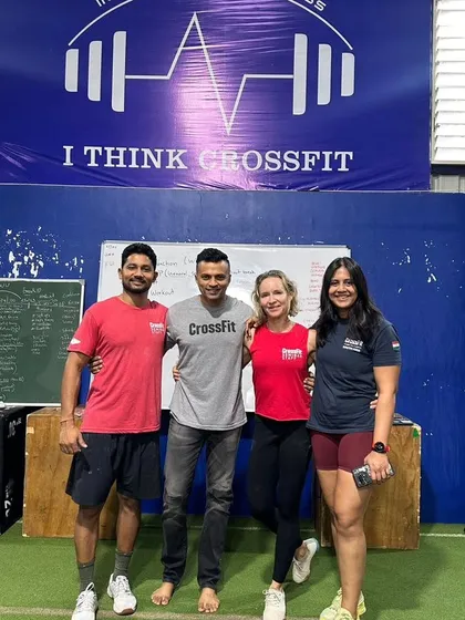 Our coaches with the CrossFit seminar staff. Hosting these events allows us to connect with and learn from the broader CrossFit community.