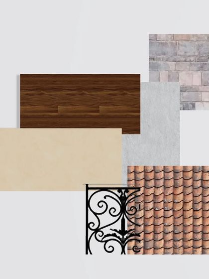 Unveiling the essence of European elegance in our project’s material board. From intricate railings to timeless stone treatments and timber cornices, every detail echoes architectural refinement.