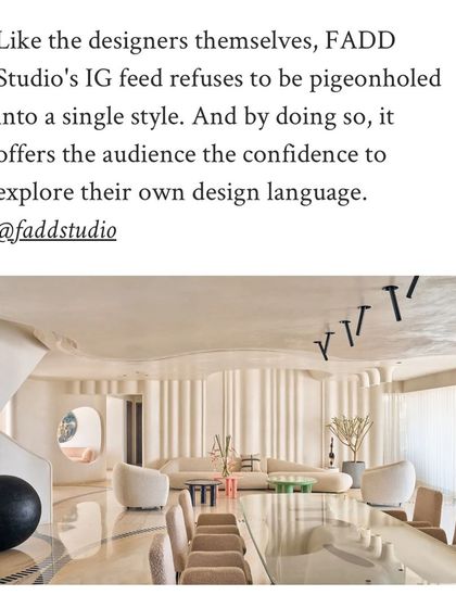 We were thrilled that AD Middle East noted our refusal to be pigeonholed into a single style. Our goal is to empower clients to explore their own design language.