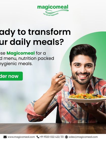 Are you ready to transform your daily meals? I offer a varied menu of nutrition-packed and hygienic meals. This image of a happy customer enjoying his food is an invitation to taste the difference.