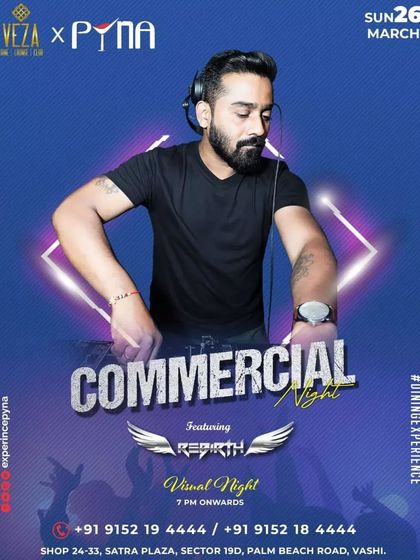 Another 'Commercial Night' poster, promising to get the dance floor in rhythm with my music.
