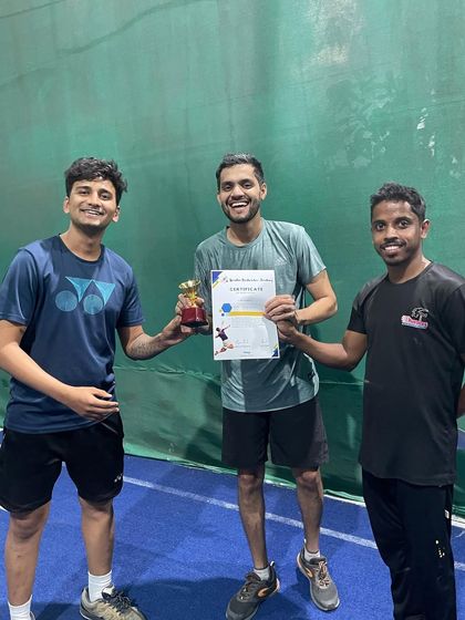 Another champion from our adult badminton tournament. We love seeing our players push their limits and achieve their goals on the court.