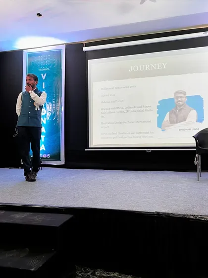 Sharing my personal story is a big part of my motivational talks. At the 'Visionata' event, I presented my artistic journey, covering the challenges and breakthroughs that shaped my career. My goal is to offer a real, honest look at the life of an artist to inspire students.