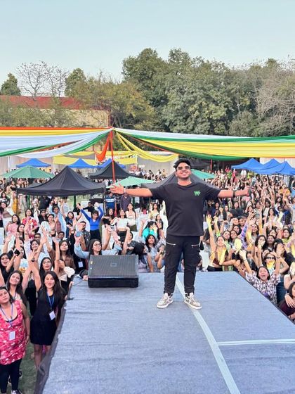 Standing on stage, taking in the incredible energy from this massive crowd. Performing at college fests is one of my favorite things to do as a DJ.