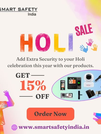 Celebrating the festival of Holi with a special 15% discount on our security products. We believe in adding extra security to your celebrations.