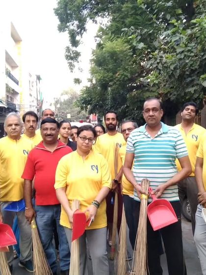 Our team ready for a cleanliness drive. We believe that a healthy community starts with a clean environment.