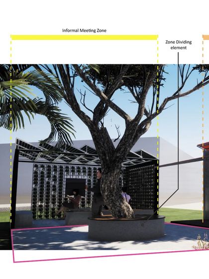 A duplicate of 85, this render shows the flexible open spaces around The Meeting Pods.